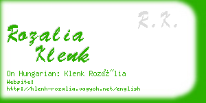 rozalia klenk business card